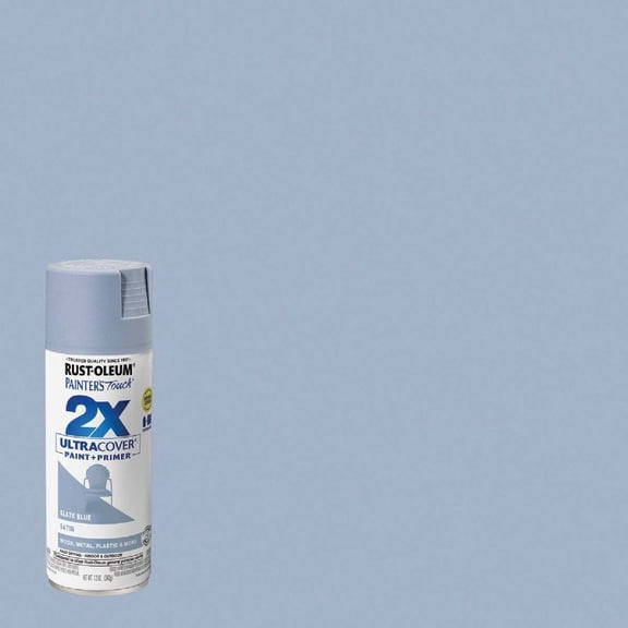 Rust-Oleum Painters Touch 2X Ultra Cover 12 Oz. Satin Paint + Primer Spray Paint Slate Blue