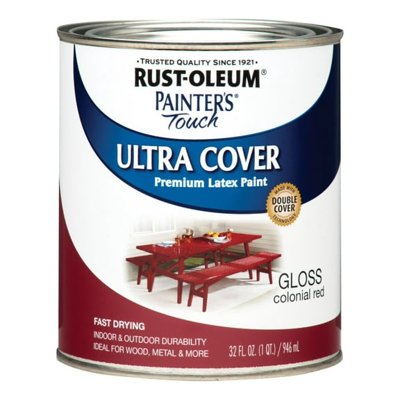 qt Rust-Oleum Brands 1964504 Colonial Red Ultra Cover 2X Premium Latex Paint