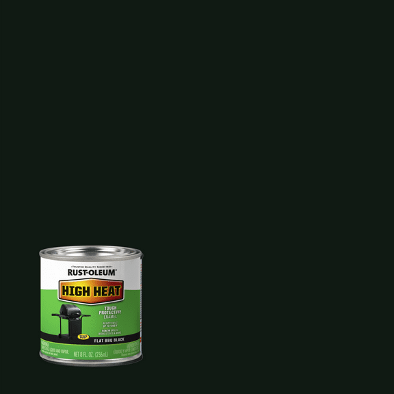 Rust-Oleum Paints & Stains High Heat Tough Protective Enamel is Perfect for Grills or Firepits (1/2 Pint) - 8 oz - Bbq Black
