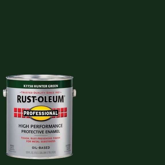 Rust-Oleum Professional Oil-Based Interior Paint - Gloss Finish - 1 gal, Hunter Green  Interior & Exterior Use, Professional Finish