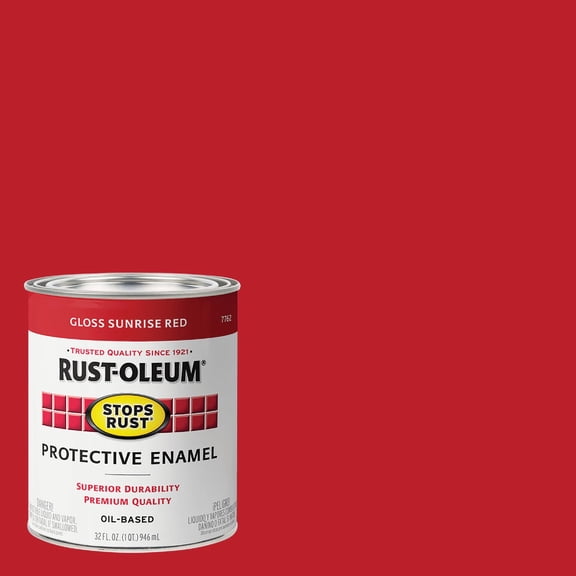 Rust-Oleum Protective Enamel - Red - Qt. Residential Use, Standard Application