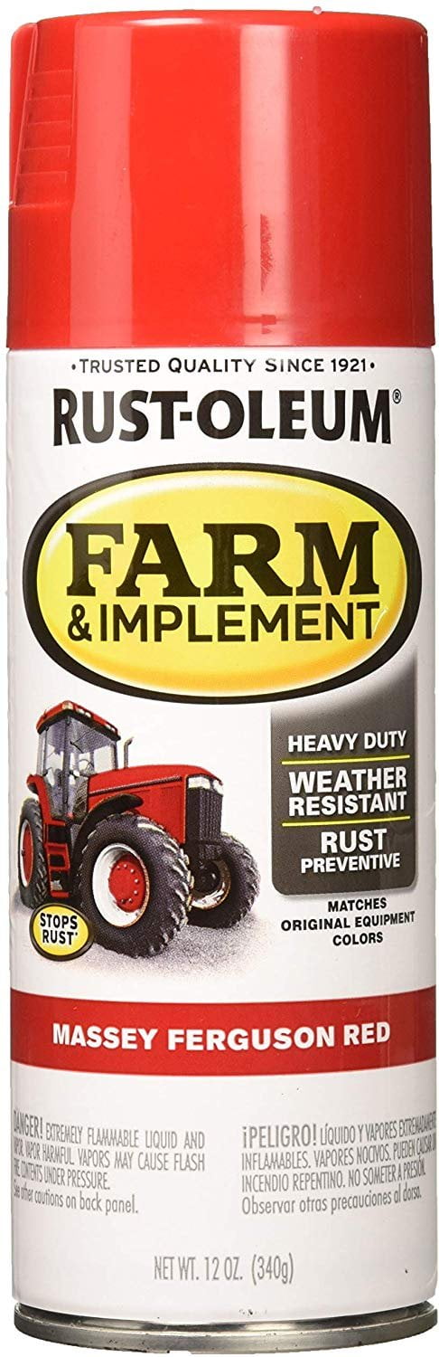 Rust-Oleum Farm & Implement Spray Paint Massey Ferguson Red - Durable Enamel - 12 oz