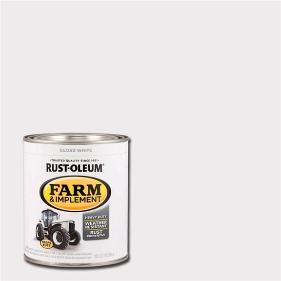 Zinsser Rust-Oleum 1 Quart White Gloss Farm & Implement Enamel 280105 Residential Use, Standard Application