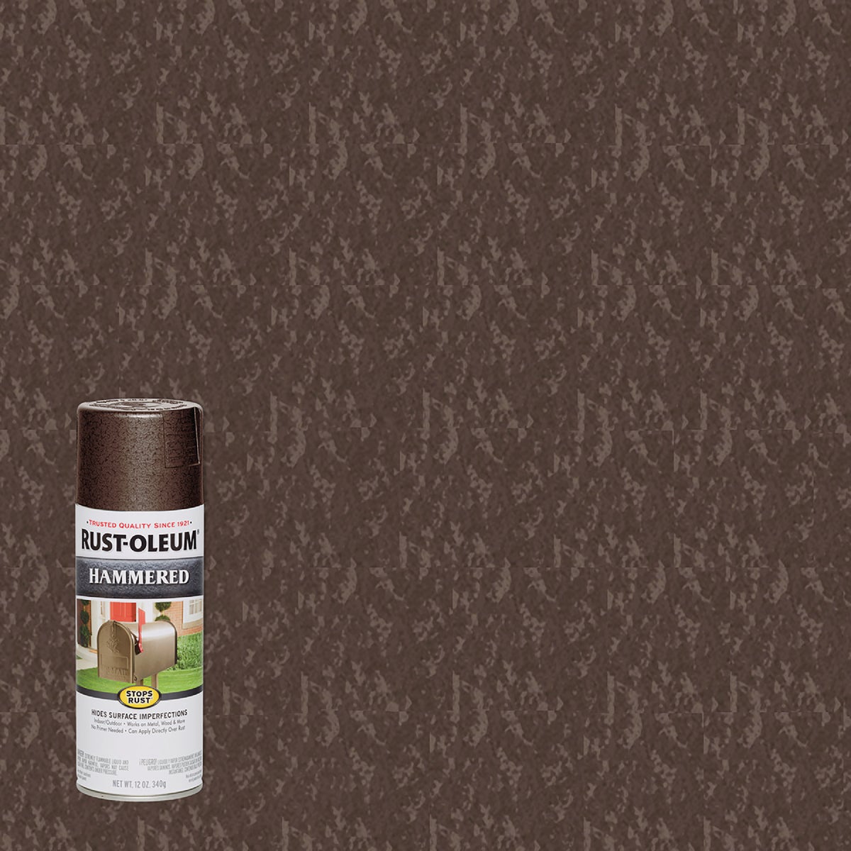 RustOleum RustOleum Metal Hammered Finish Spray Paint Brown, 12 Oz