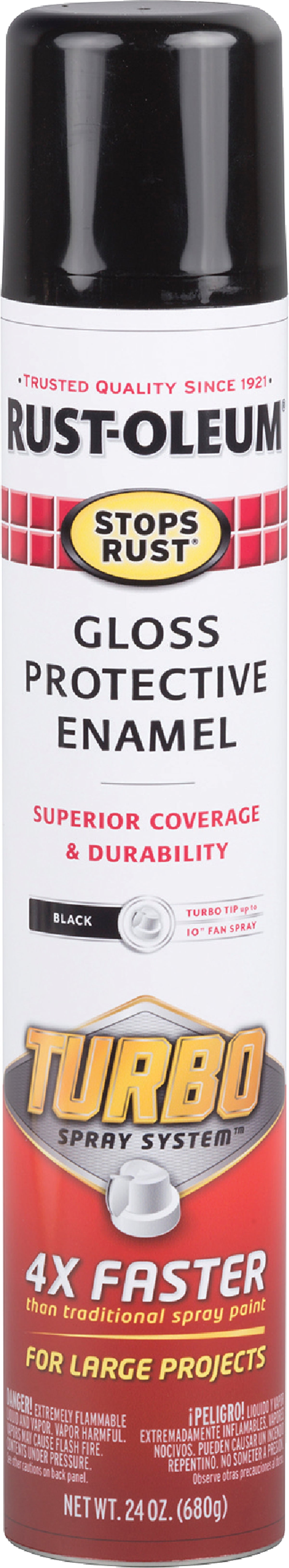 RustOleum RustOleum Stops Rust Turbo Spray Paint 24 Oz., Black