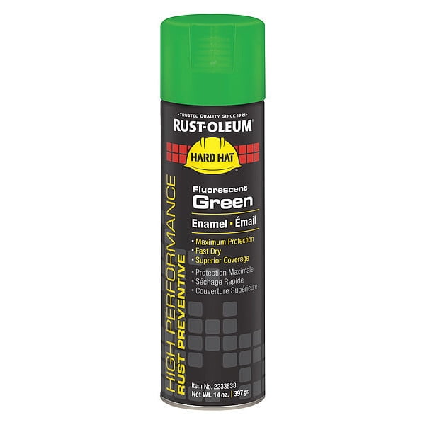 912954-9 Rust-Oleum High Performance Rust Preventative Spray Paint  Fluorescent Fluorescent Green for Metal, Steel, 14