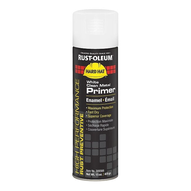 Rust Preventative Spray Primer . White, 15 oz, Aerosol Can, Gloss 209566