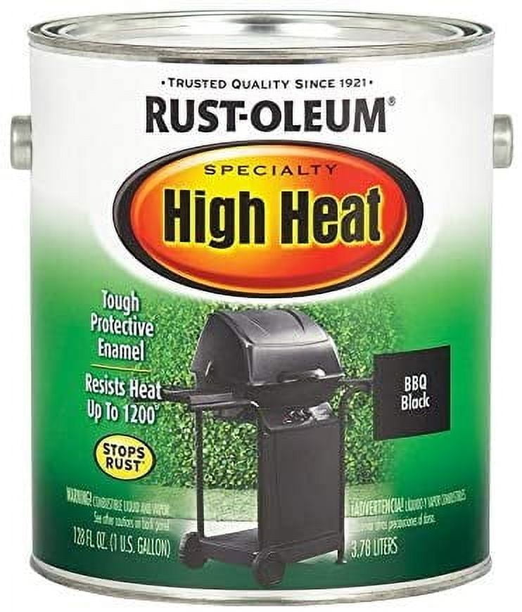 Rust-Oleum Specialty Satin BBQ Black Oil-Based High Heat Enamel 1 gal. - Case of: 2;  Residential Use, Standard Application
