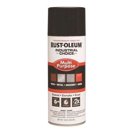 Spray Paint, Black, Semi-Flat, Solvent, 12 oz 1678830
