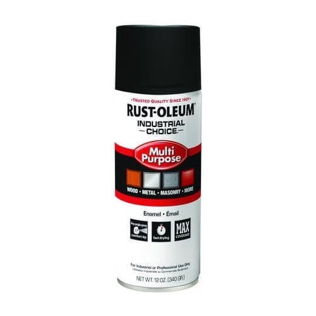 Rust-Oleum Spray Paint,Black,Ultra-Flat,12 oz 1676830V