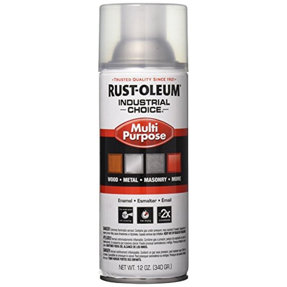 Rust-Oleum 1610830 1600 System Multi-Purpose Enamel Spray Paint, 12-Ounce, Crystal Clear