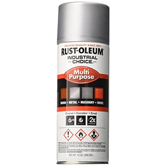 Rust-Oleum 1614830 1600 System Multi-Purpose Enamel Spray Paint, 12-Ounce, Dull Aluminum