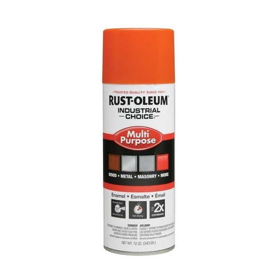 Rust-Oleum Spray Paint, OSHA Safety Orange, Gloss, Solvent, 12 oz 1653830V