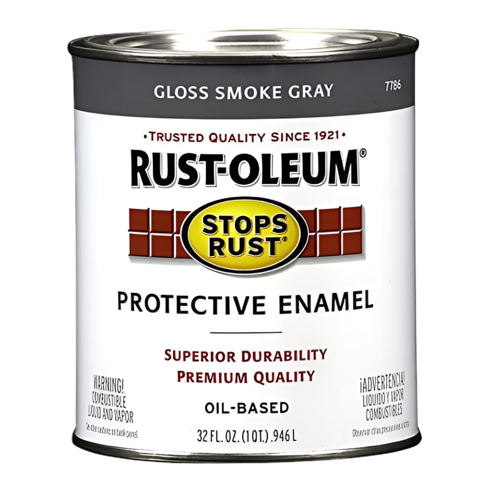 Rust-Oleum Stops Rust Gloss Smoke Gray Oil-Based Protective Enamel, 32 fl oz