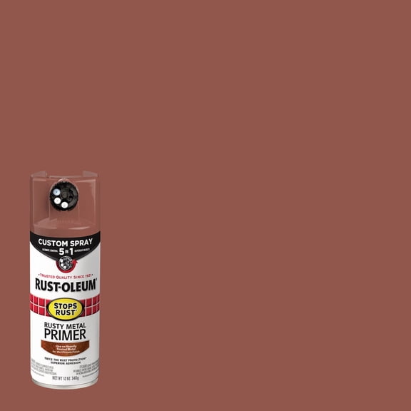 Rust-Oleum Stops Rust 12 Oz. Custom Spray 5 in 1 Flat Rusty Metal Primer - Pack of 6