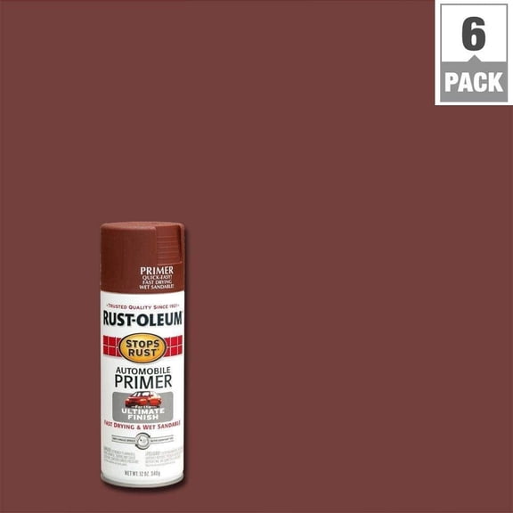 Rust-Oleum Stops Rust 12 oz. Flat Red Automotive Primer Spray Paint 6-Pack