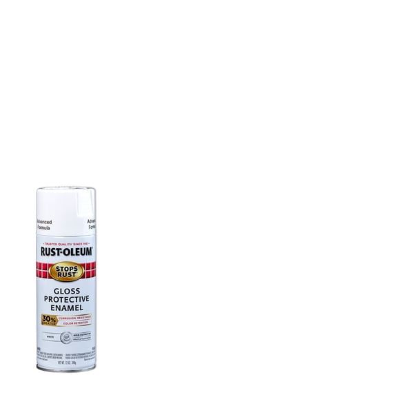 Rust-Oleum Stops Rust Advanced Gloss White Protective Enamel Spray Paint, 12 oz