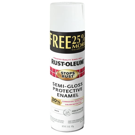 Rust-Oleum Professional High Performance Spray Paint Stops Rust White Semi-Gloss 15 oz Spray Paint, 1 Piece 1 Pack