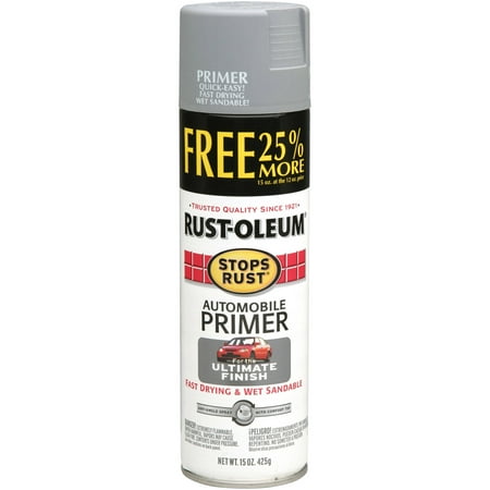 Rust-Oleum Stops Rust Automotive Primer, Light Gray, 15 Oz., 25% Bonus