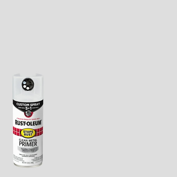 Rust-Oleum Stops Rust Custom 5-in-1 Flat Clean Metal Primer Spray-136439, 12 oz, 6 Pack
