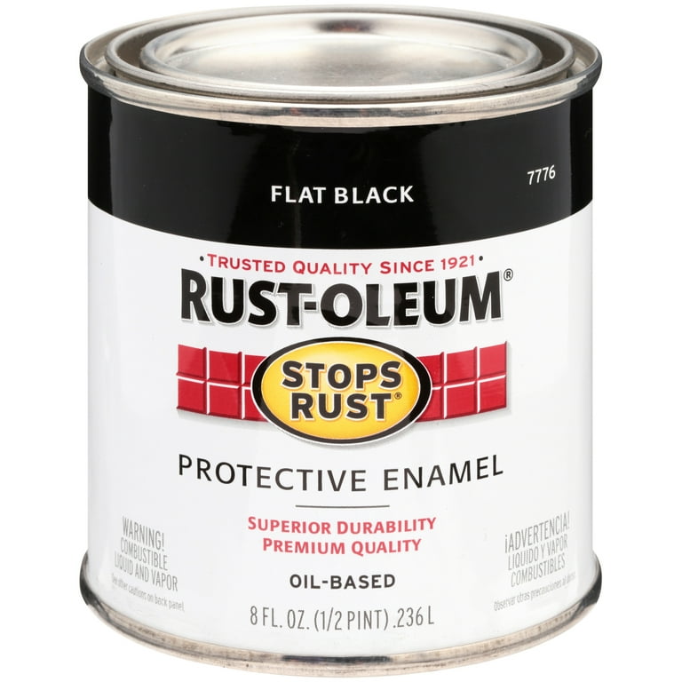 Rustoleum .50 Pint Flat Black Protective Enamel Oil Base Paint 7776 730