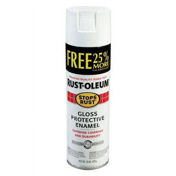 Rust-Oleum Stops Rust Gloss Protective Enamel Gloss Spray Paint, White, 16 Oz.