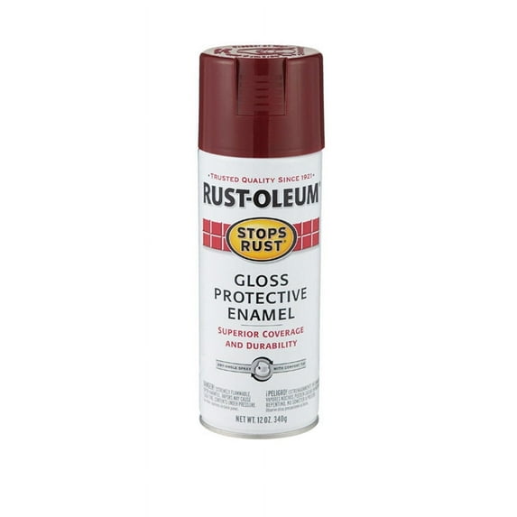 Rust-Oleum Stops Rust Gloss Protective Enamel Spray Paint, Burgundy, 12 Oz.
