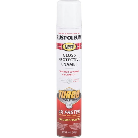 Rust-Oleum Stops Rust Gloss White Turbo Spray Paint 24 oz Spray Paint