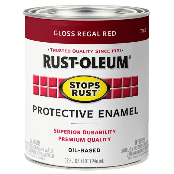 qt Rust-Oleum Brands 7765502 Regal Red Stops Rust Protective Enamel, Gloss