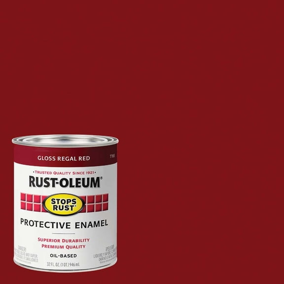 qt Rust-Oleum Brands 7765502 Regal Red Stops Rust Protective Enamel, Gloss