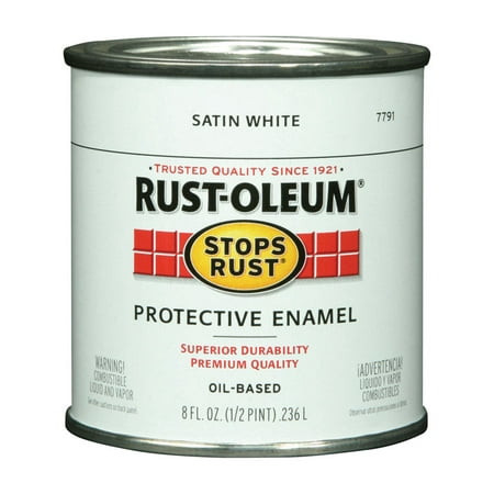 Rust-Oleum 7791730 Protective Enamel, 8-Ounce, Satin White