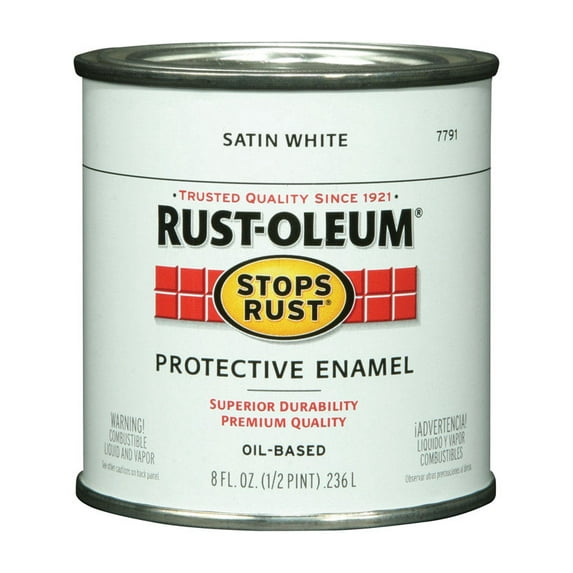Rust-Oleum 7791730 Protective Enamel, 8-Ounce, Satin White
