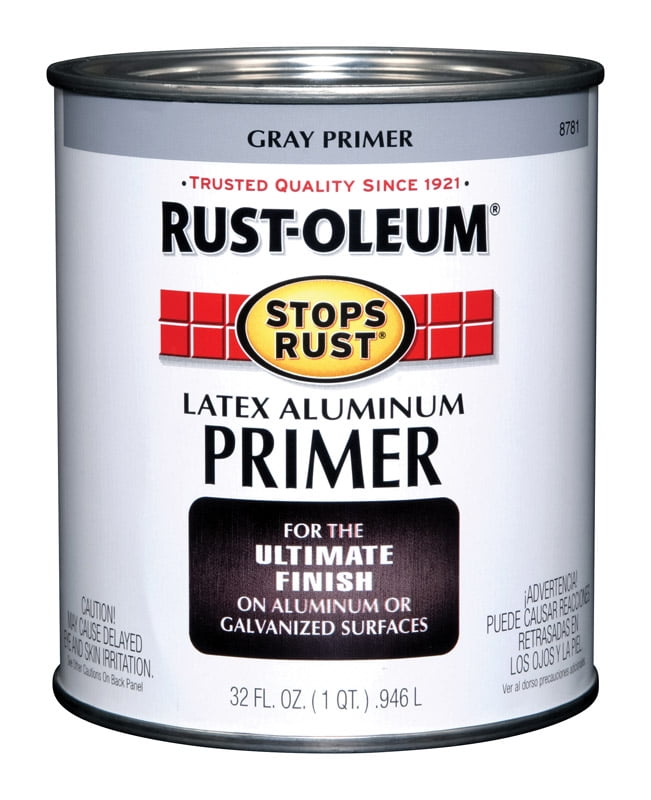 Rust-Oleum Stops Rust Latex Aluminum Primer, Gray, 1 Qt. 8781502