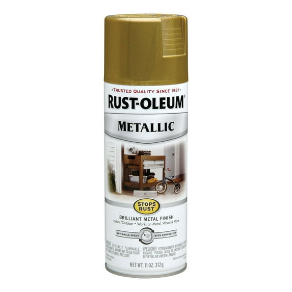 Rust-Oleum 7275830 Stops Rust Metallic Spray Paint, 11 oz, Burnished Brass