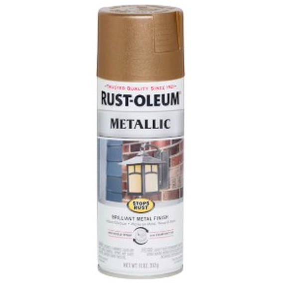 Rust-Oleum Stops Rust Metallic Spray Paint Antique Brass 11 oz Weather Resistant Enamel