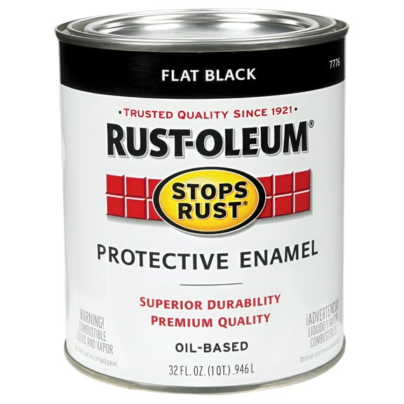 Rust-Oleum Stops Rust Oil Based Flat Black Protective Enamel 32 fl. oz. Can