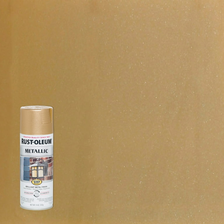 Rust Oleum Stops Rust Vintage Metallic Spray Paint Warm Gold Walmart
