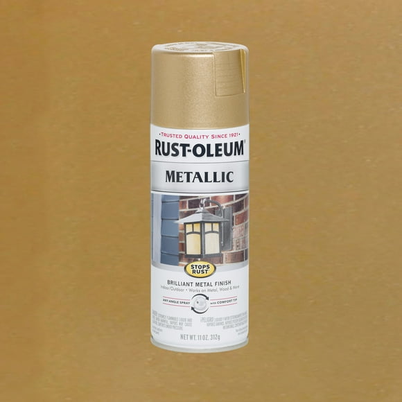 Warm Gold, Rust-Oleum Stops Rust Vintage Metallic Spray Paint-286524, 11 oz