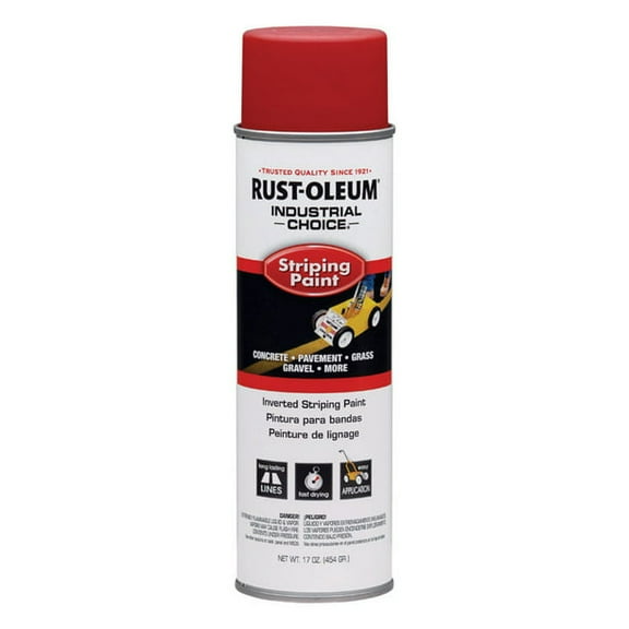 Rust-Oleum Industrial Choice Striping Paint, 18 oz, Red, Solvent -Based 1665838