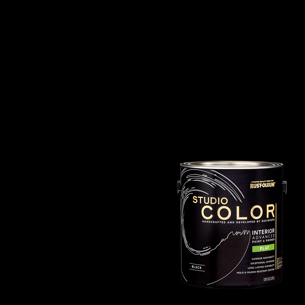 Rust-Oleum Studio Color Black, Interior Paint + Primer, Flat Finish, 2-Pack