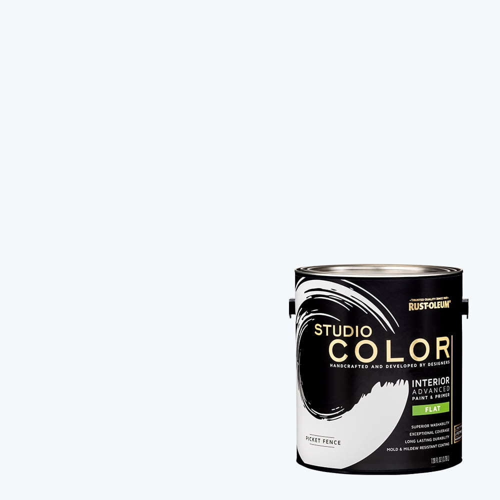 Rust-Oleum Studio Color Picket Fence, Interior Paint + Primer, Flat Finish, 2-Pack