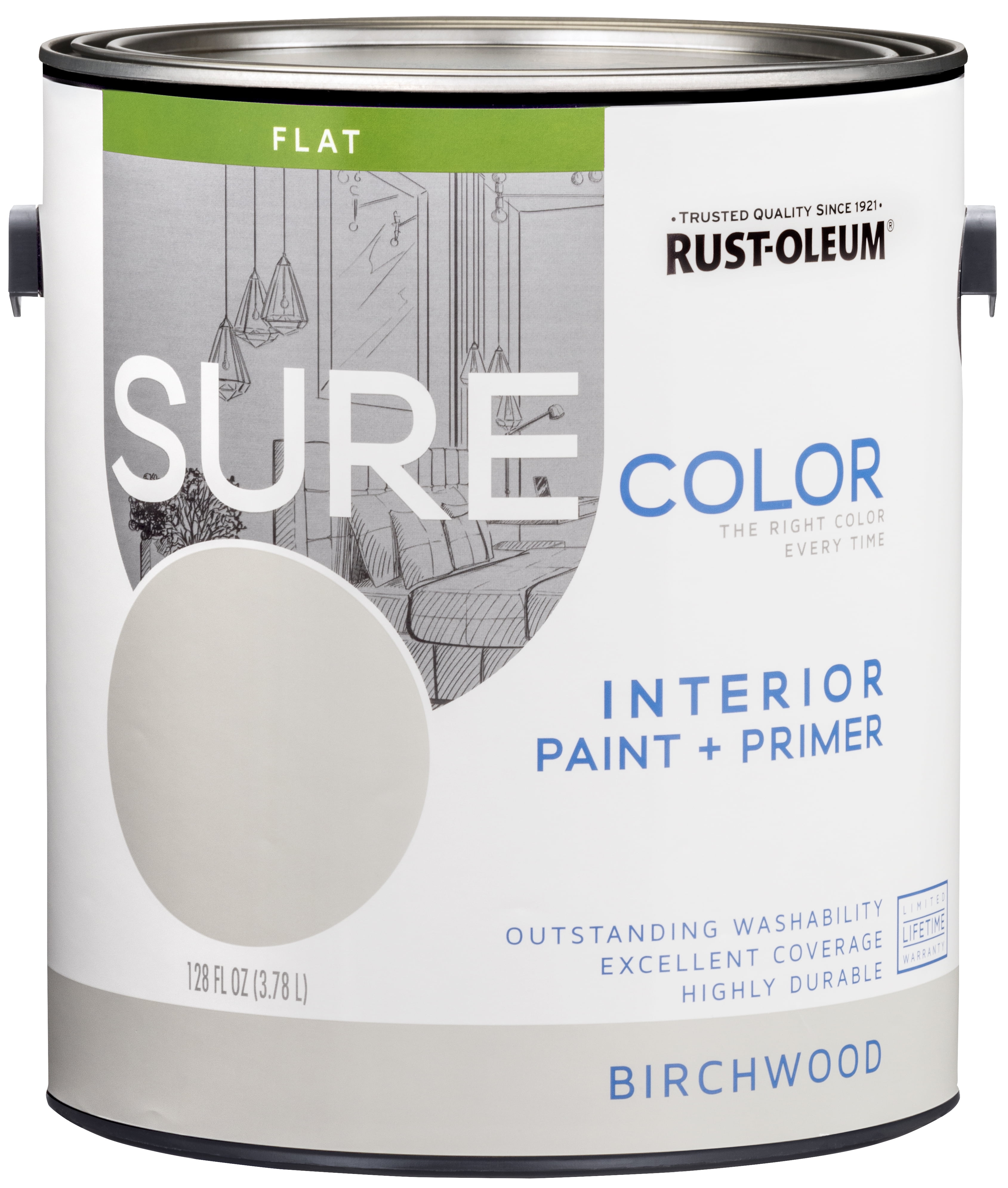 Shop RustOleum Sure Color Birchwood, Interior Paint + Primer, Flat