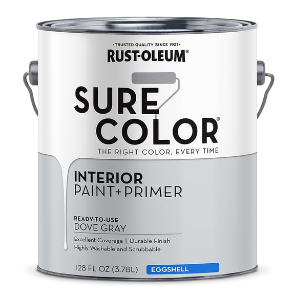 Rust-Oleum Sure Color Eggshell Dove Gray Interior Wall Paint and Primer, Gallon
