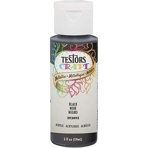 Testors Craft Matte Black Acrylic Paint - Water-Based, Washable - 2 Ounce