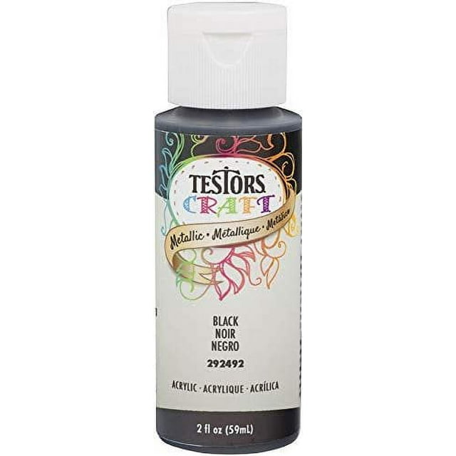 RustOleum Testors Craft Matte Black WaterBased Paint Interior 2 oz