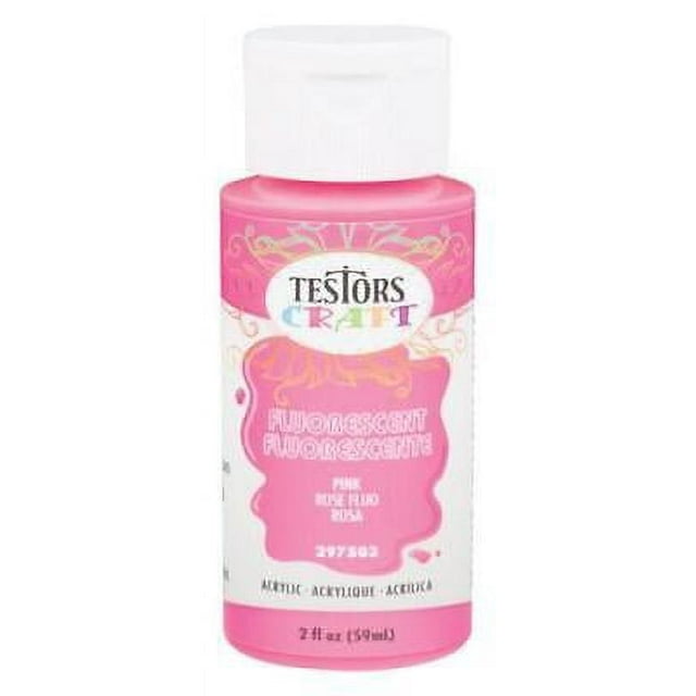 RustOleum Testors Fluorescent Pink WaterBased Craft Paint Interior 2