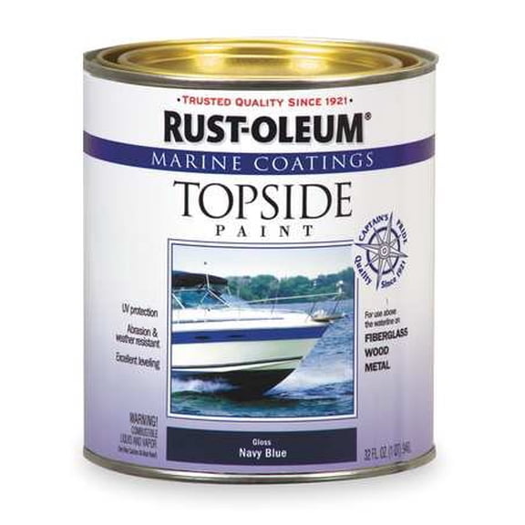 Rust-Oleum Topside Paint - Enamel, Low Odor, Semi-Gloss, Waterproof - Gray, 32 Fl Oz