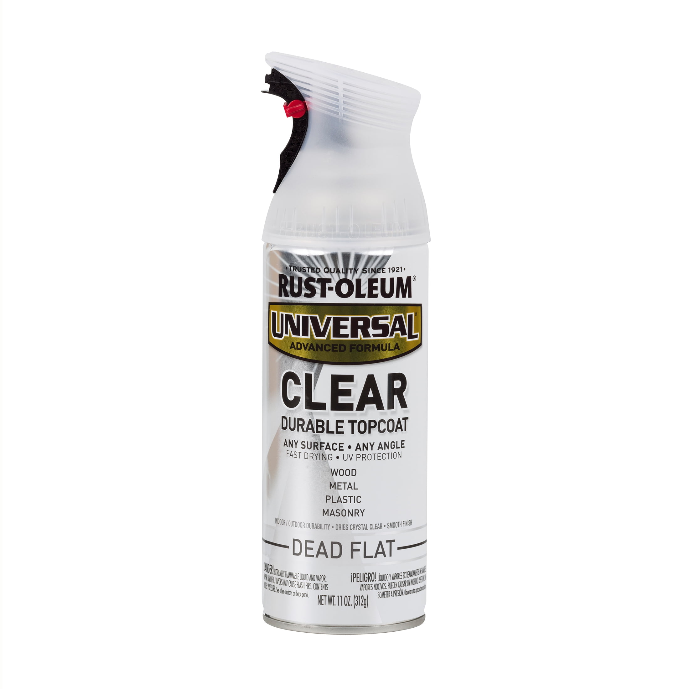 Clear, Rust-Oleum Universal Topcoat Flat Spray Paint-302151, 12 oz