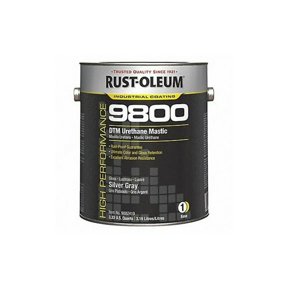 Rust-Oleum Finish,Silver Gray,Urethane Mastic 9882419
