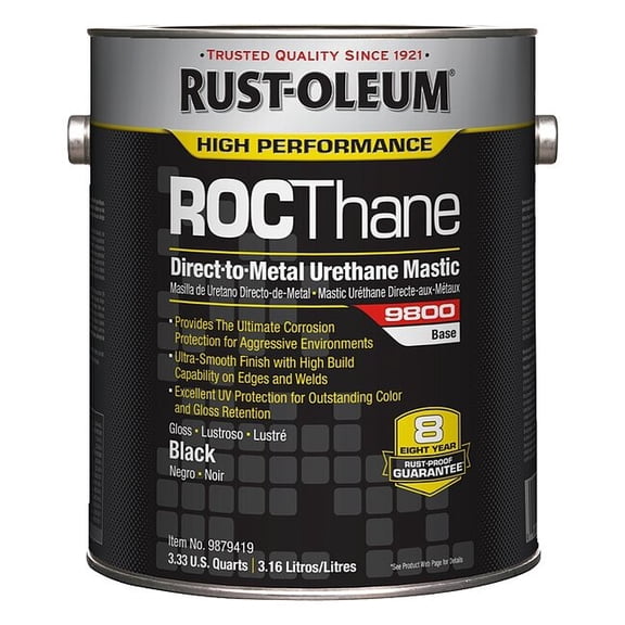 Rust-Oleum 9800 Urethane Mastic,Black,1 gal. 9879419